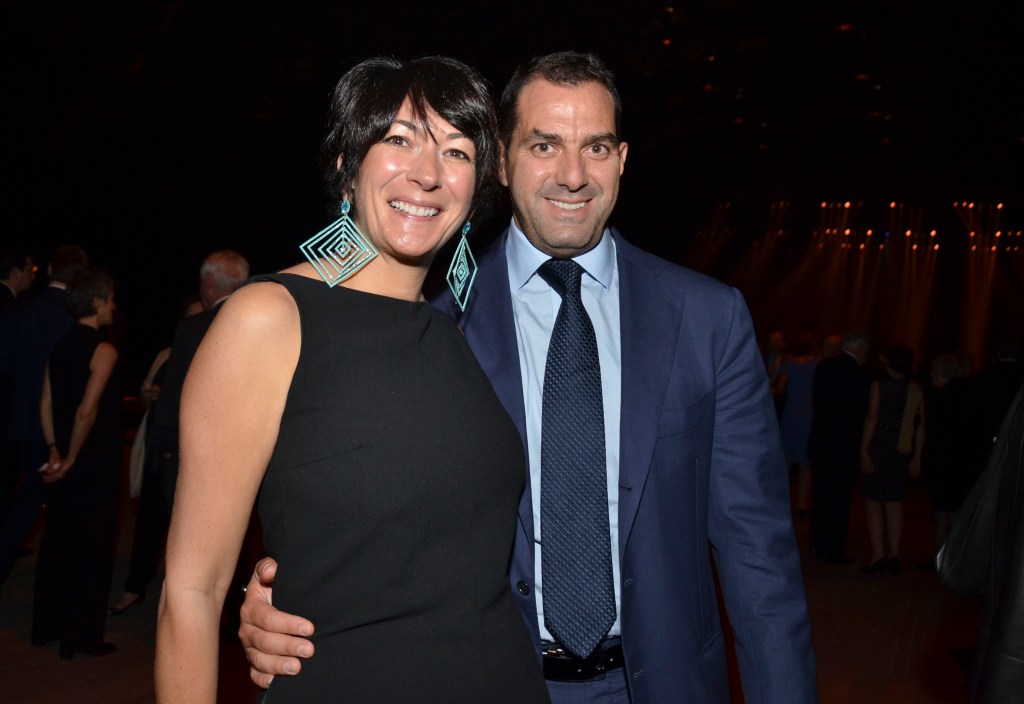 Ghislaine Maxwell and David Wassong at the Park Avenue Armory gala.
