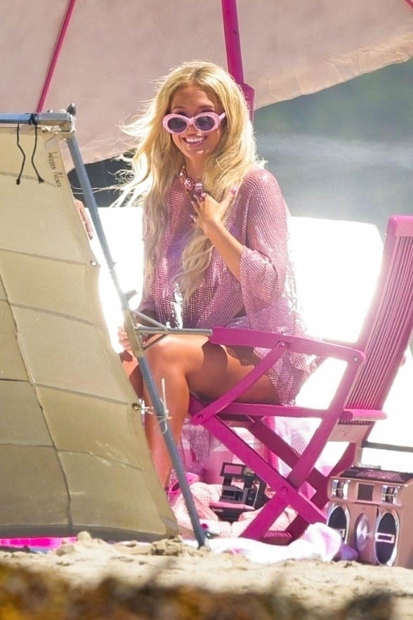 Country music star Megan  Moroney is “Pretty” in all pink as she films a music video on Malibu’s Zuma Beach.