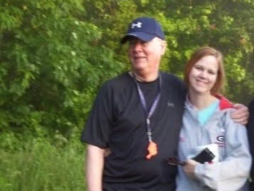 The author and her father in 2009.