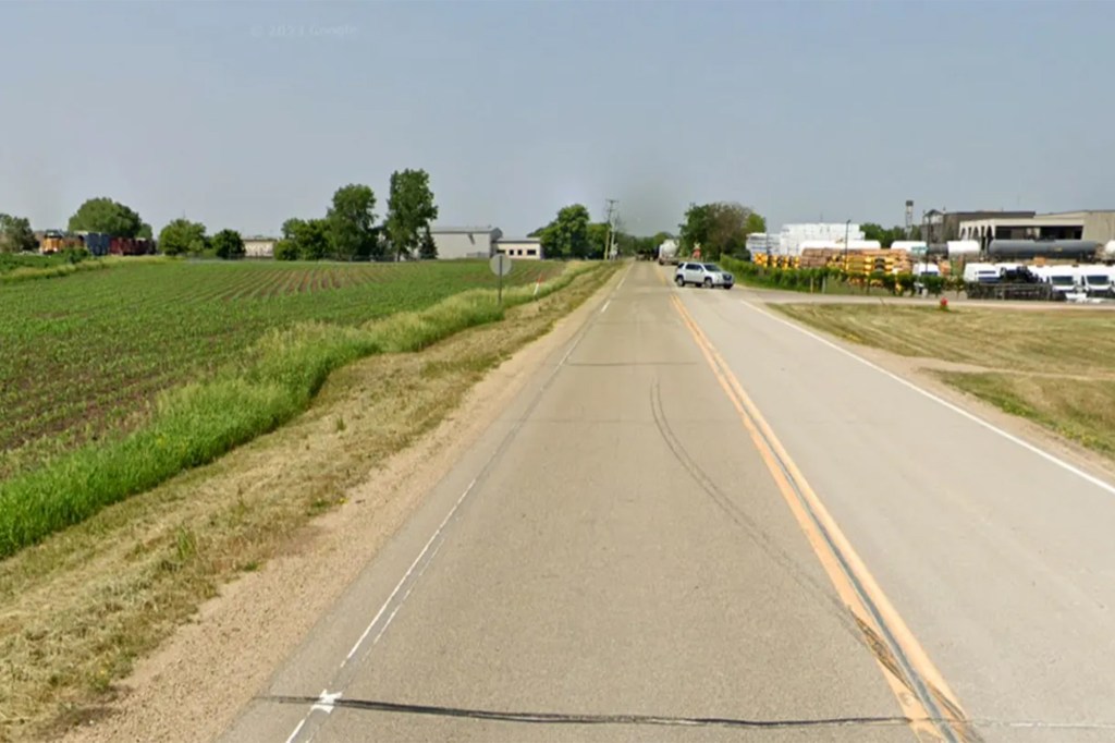 Road near where a helicopter crash occurred.