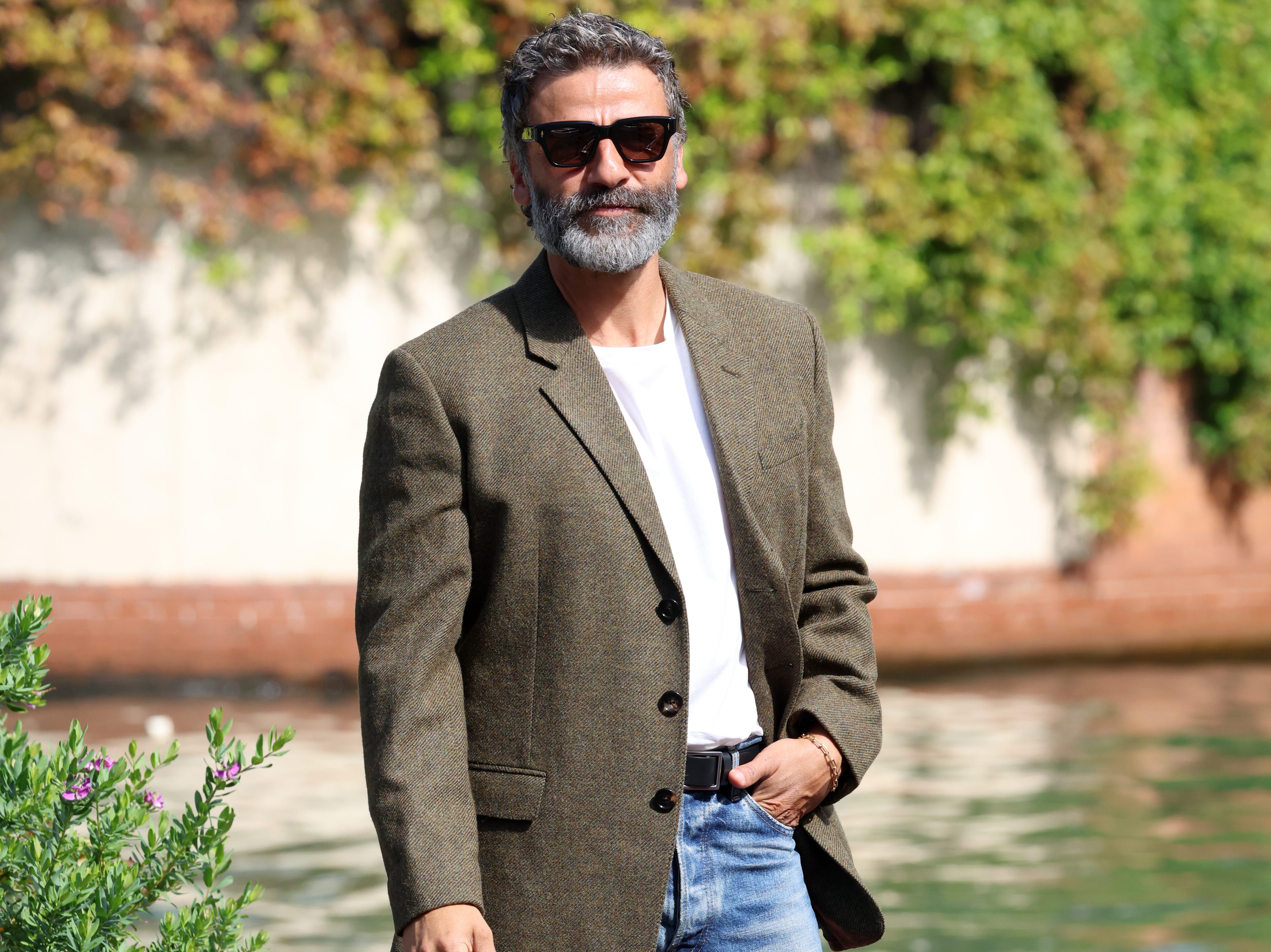 Oscar Isaac arrives at Hotel Excelsior for the Venice Film Festival.