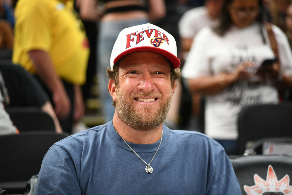 Dave Portnoy at a WNBA game wearing an Indiana Fever hat.