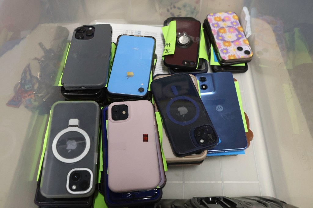 Cell phones collected at Walton High School.