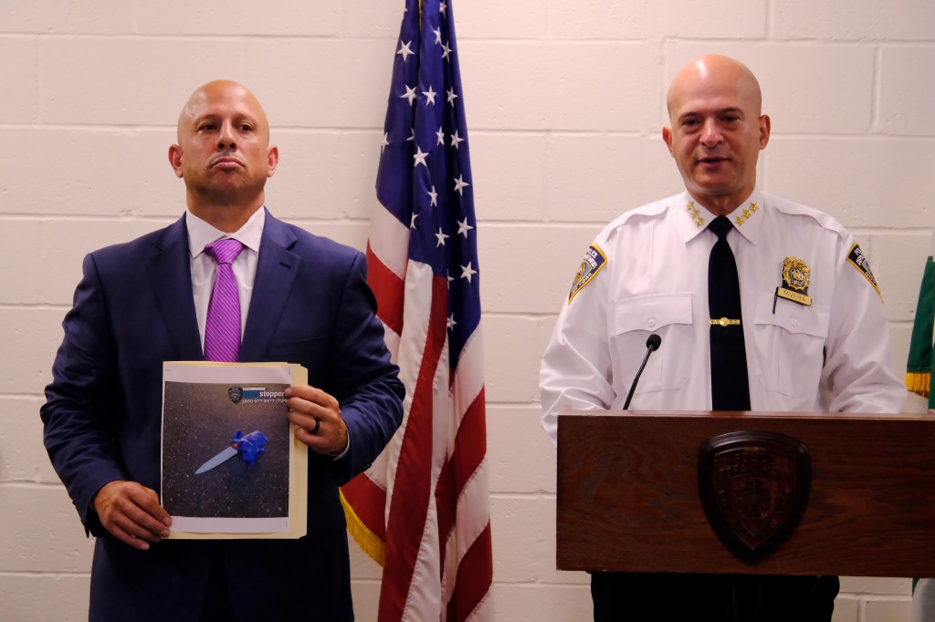 NYPD Chief of Patrol Philip Rivera at a press conference about a police-involved shooting.
