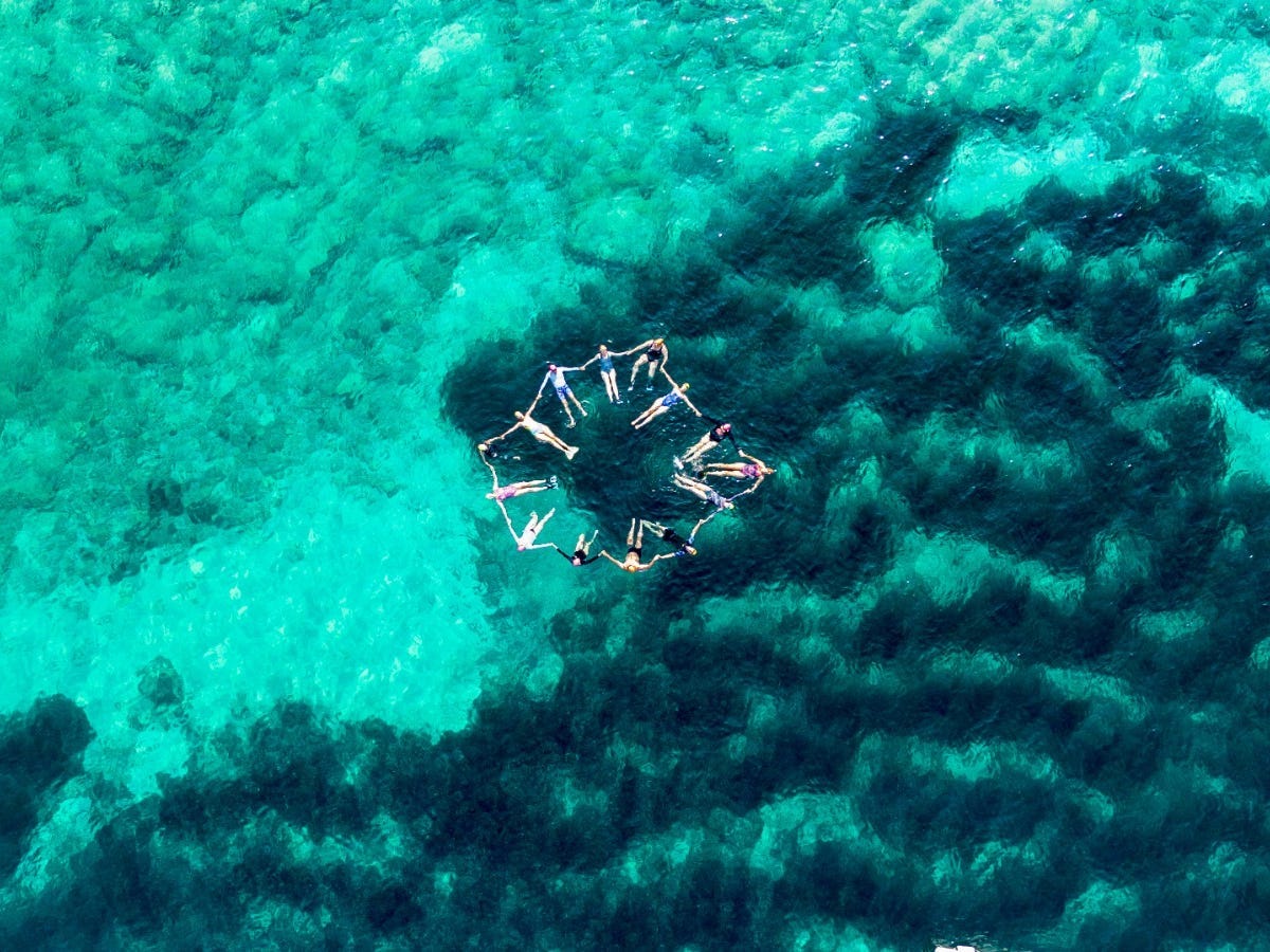 On a Swimtrek vacation exploring the Ionian Sea around Greece.