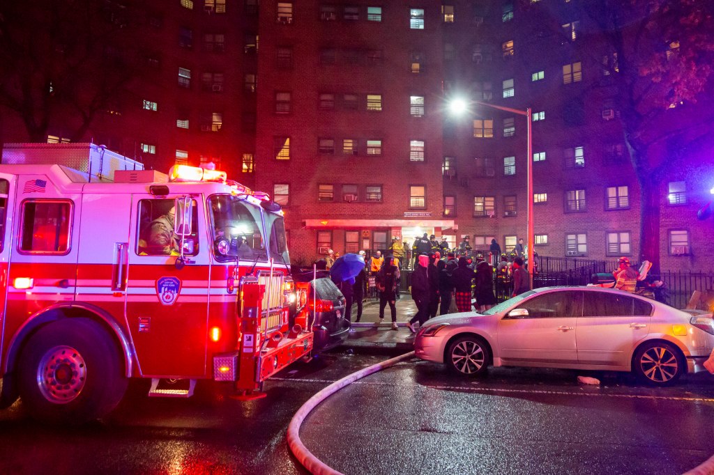 FDNY and EMTs responding to an e-bike fire.