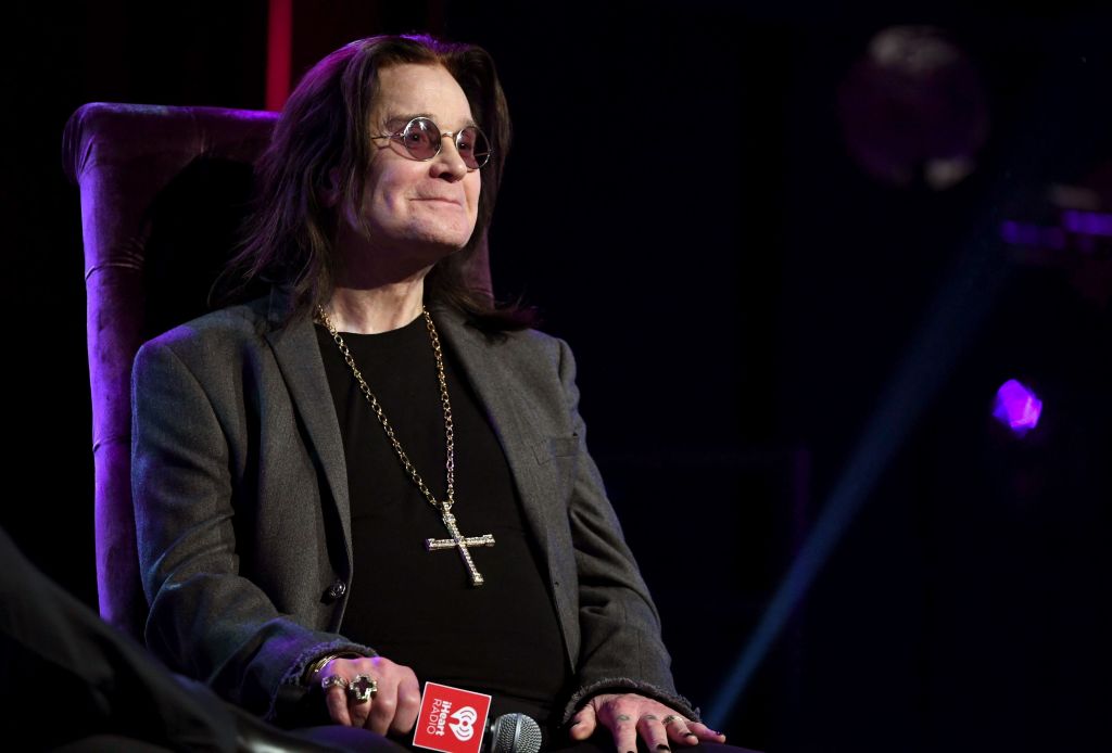Ozzy Osbourne speaks onstage at iHeartRadio ICONS with Ozzy Osbourne In Celebration of Ordinary Man at iHeartRadio Theater on February 24, 2020