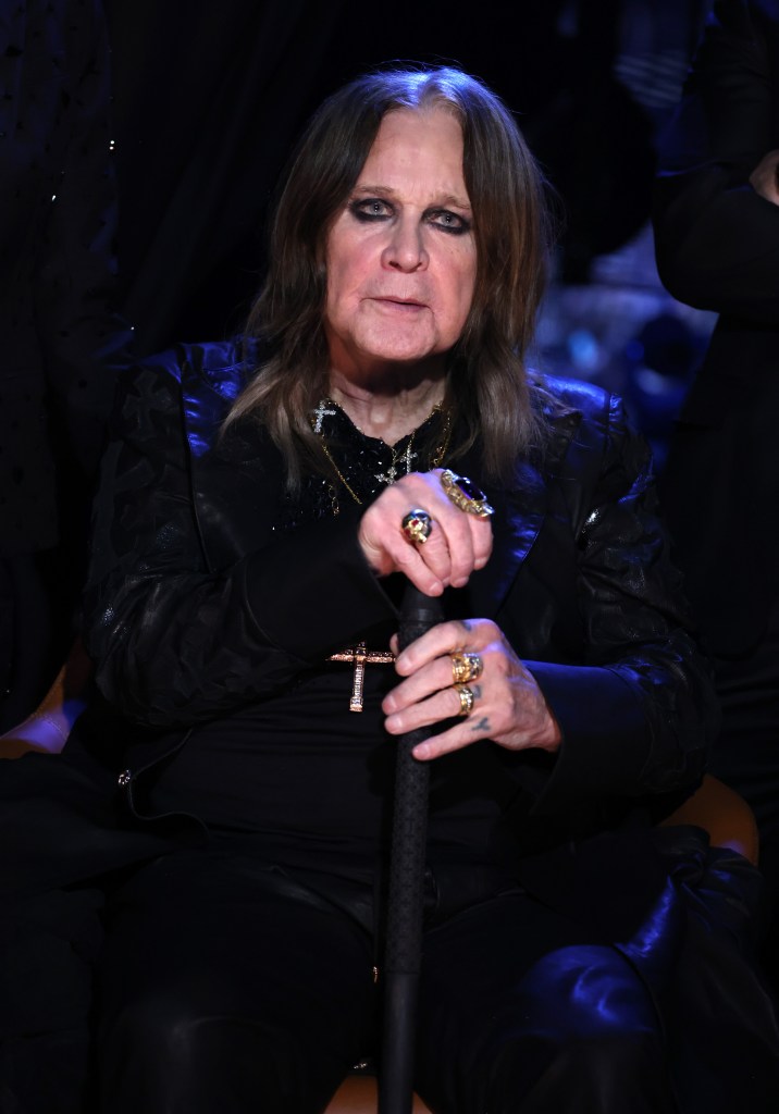 CLEVELAND, OHIO - OCTOBER 19: Ozzy Osbourne onstage during the 2024 Rock & Roll Hall Of Fame Induction Ceremony streaming on Disney+ at Rocket Mortgage Fieldhouse on October 19, 2024 in Cleveland, Ohio.  (Photo by Kevin Mazur/Getty Images for The Rock and Roll Hall of Fame)