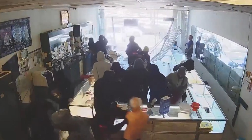 A friend of the jewelry store's owner, Chris Moore, said that the 88-year-old suffered a stroke after being assaulted during the robbery.