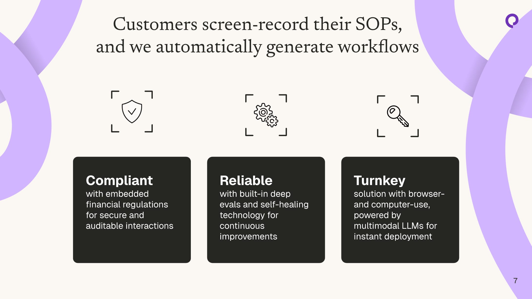 Customers screen-record their SOPs, and we automatically generate workflows