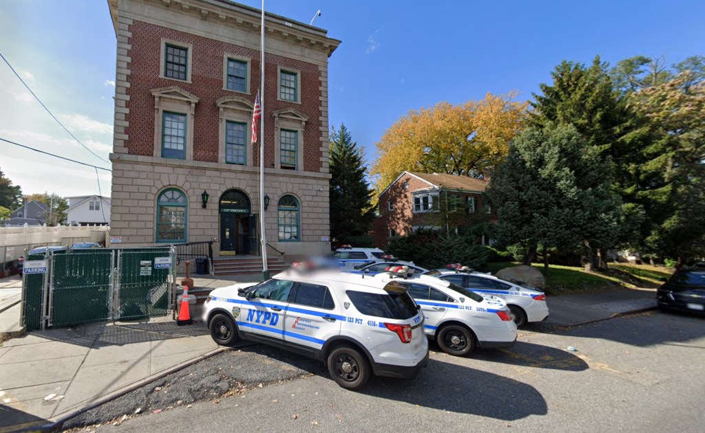 NYPD 123rd Precinct station house in Staten Island.