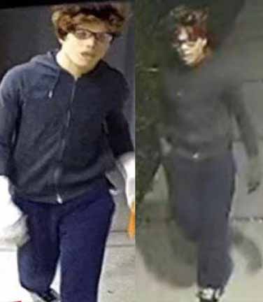 Surveillance footage of Prowell posing as a young, white man.