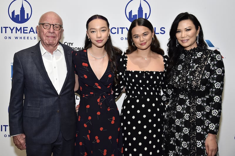 NEW YORK, NEW YORK - NOVEMBER 19: Rupert Murdoch, Grace Murdoch, Chloe Murdoch, and Wendi Murdoch attend Citymeals On Wheels' 33rd Annual Power Lunch For Women at The Plaza Hotel on November 19, 2019 in New York City. (Photo by Steven Ferdman/Getty Images)