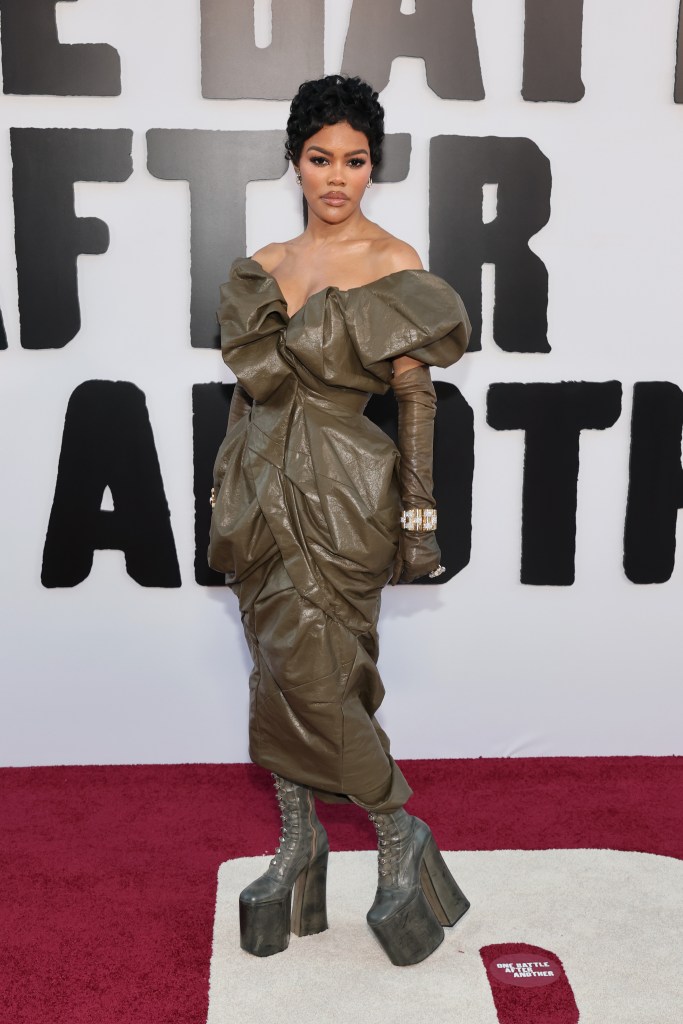 Teyana Taylor attends the 'One Battle After Another' premiere