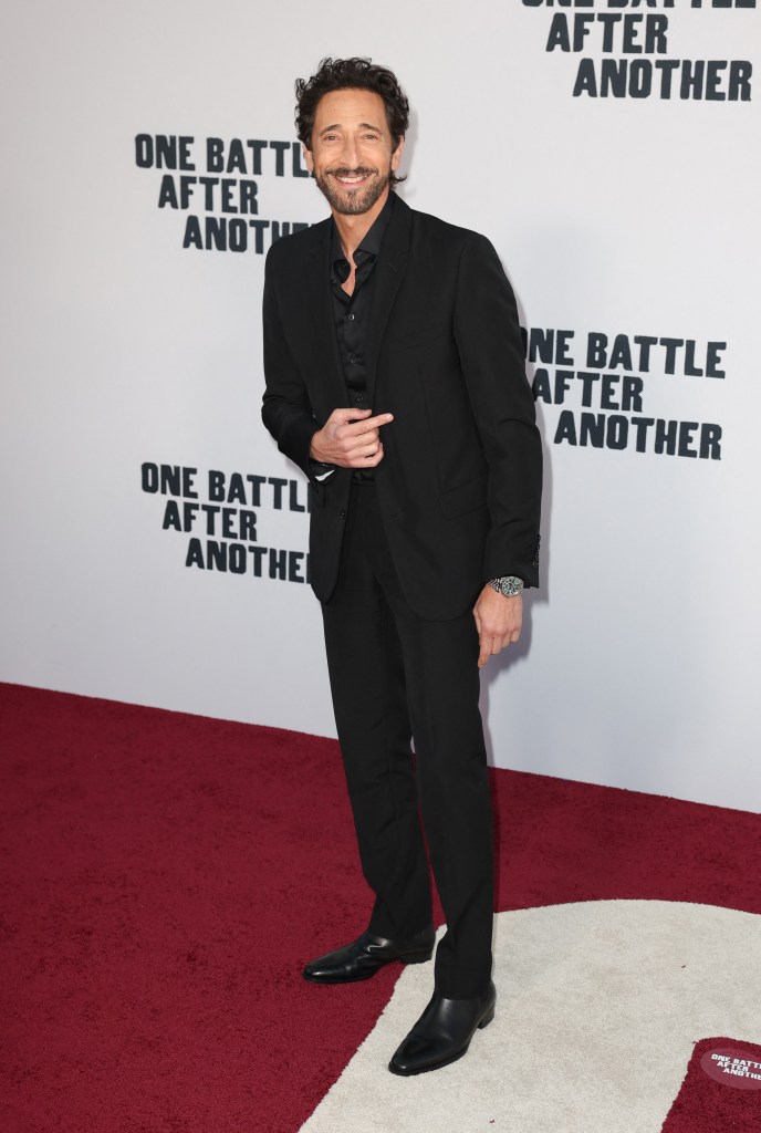Adrien Brody attends the 'One Battle After Another' premiere