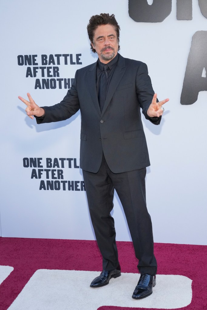 Benicio Del Toro attends the 'One Battle After Another' premiere