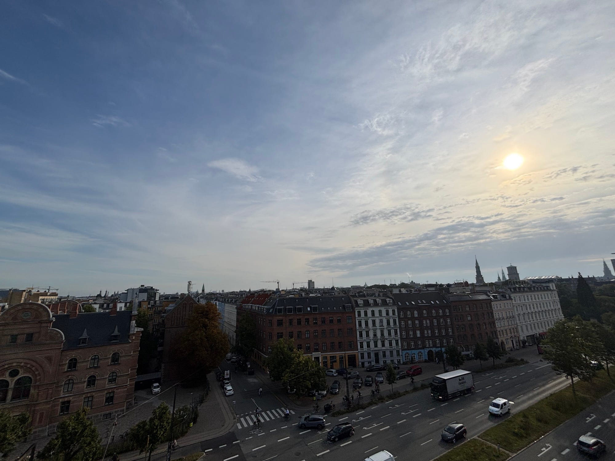 A view of a street in Copenhagen.