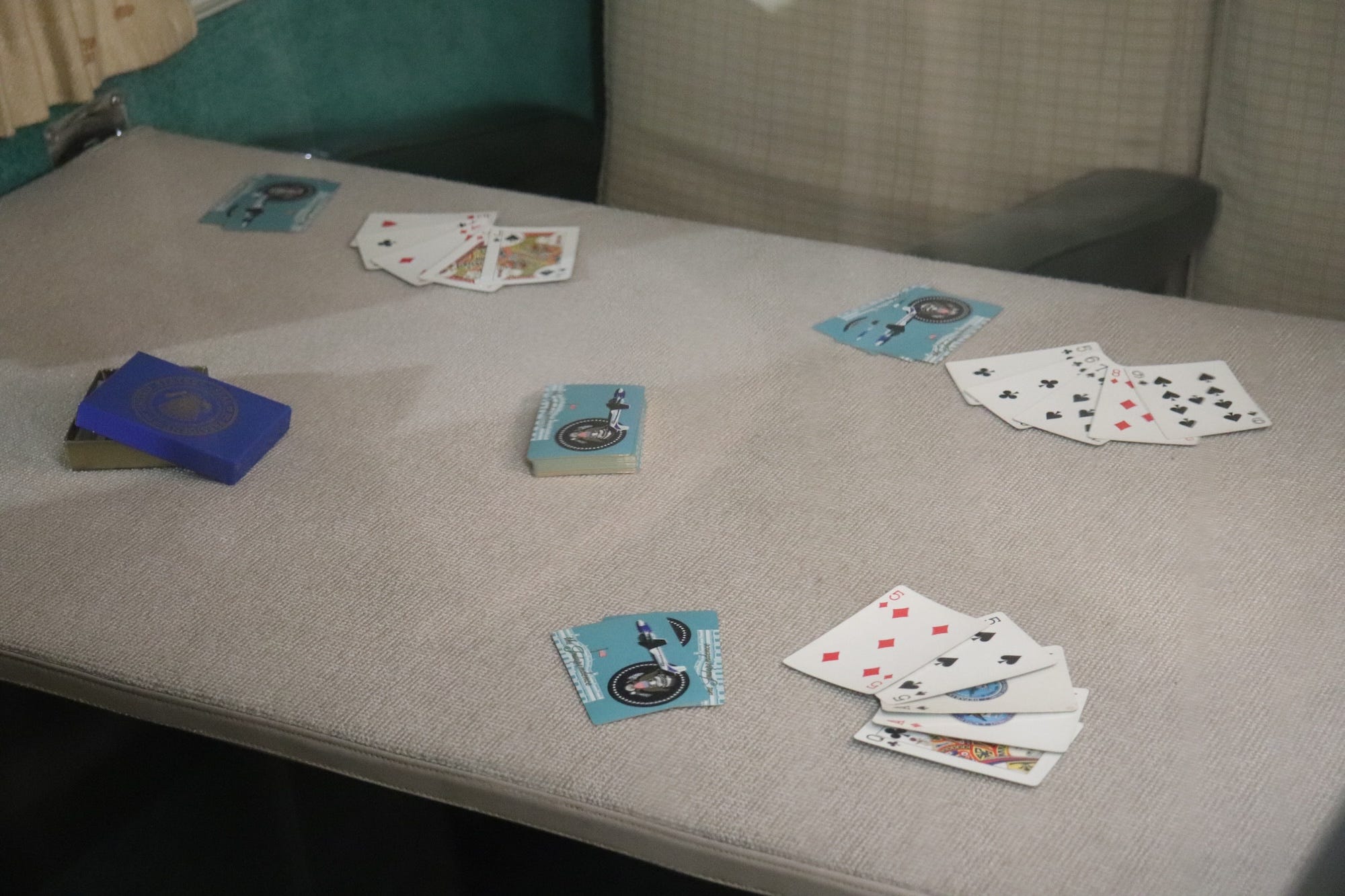Air Force One playing cards on The Independence.