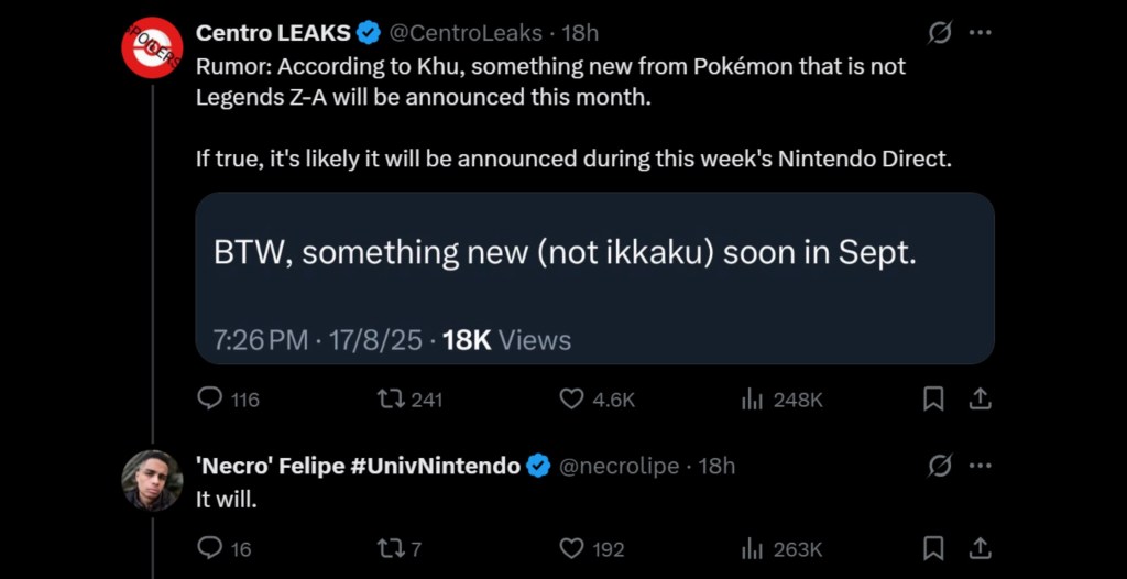 Pokémon Spinoff Leak Nintendo Direct