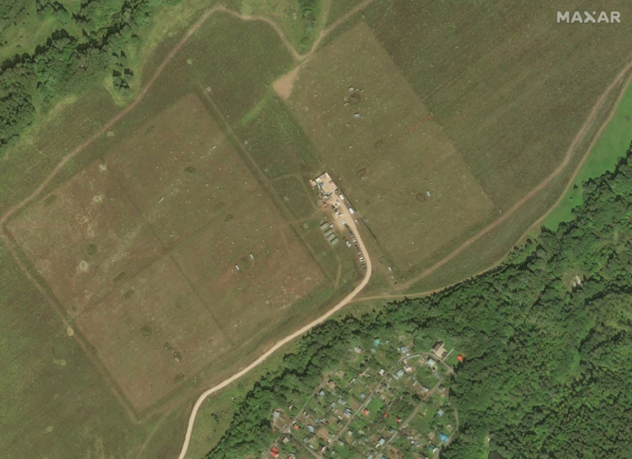 An overview of paintball fields at the Alabuga special economic zone in Russia on August 24.