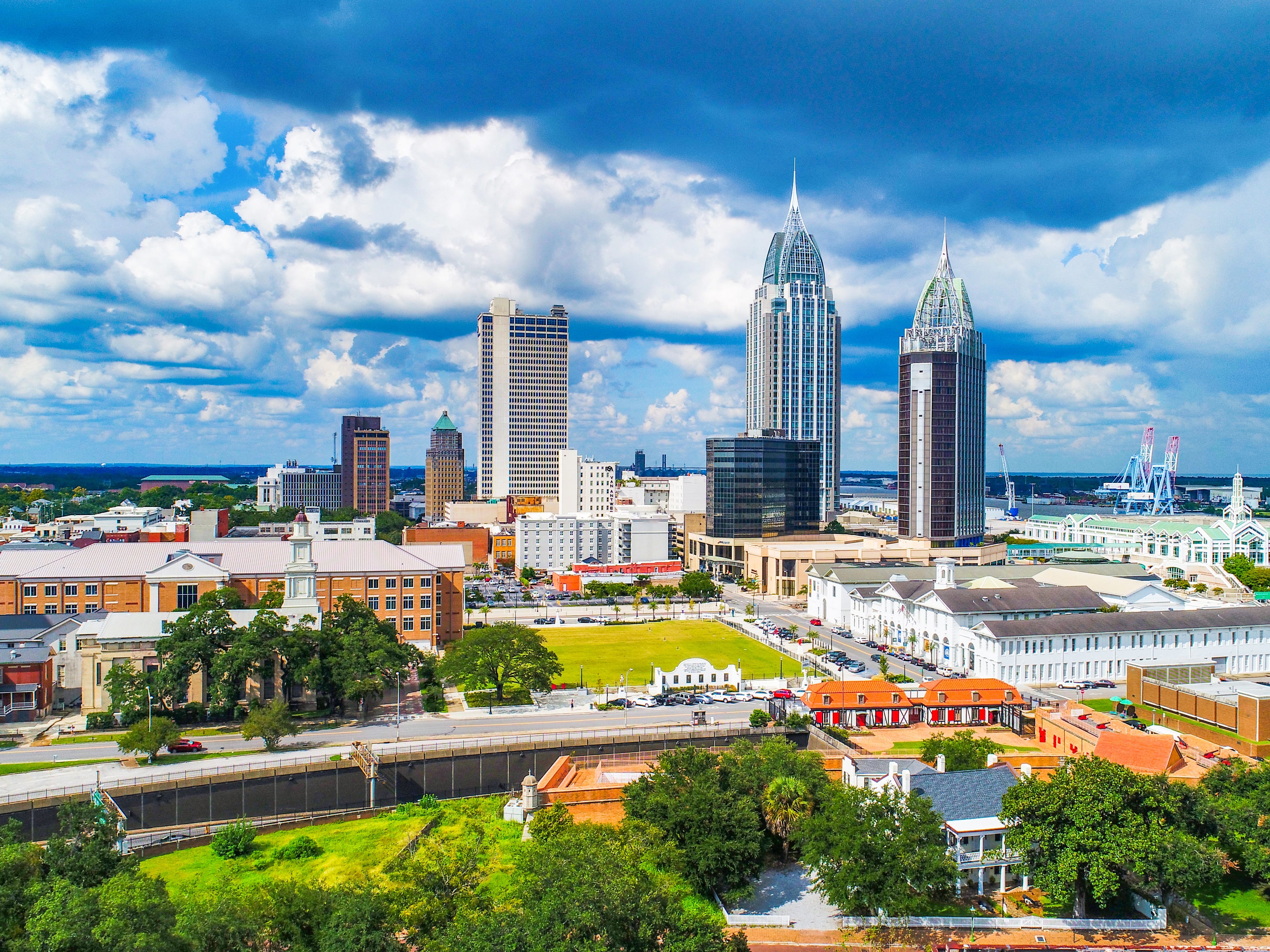 Overview of Mobile, Alabama.