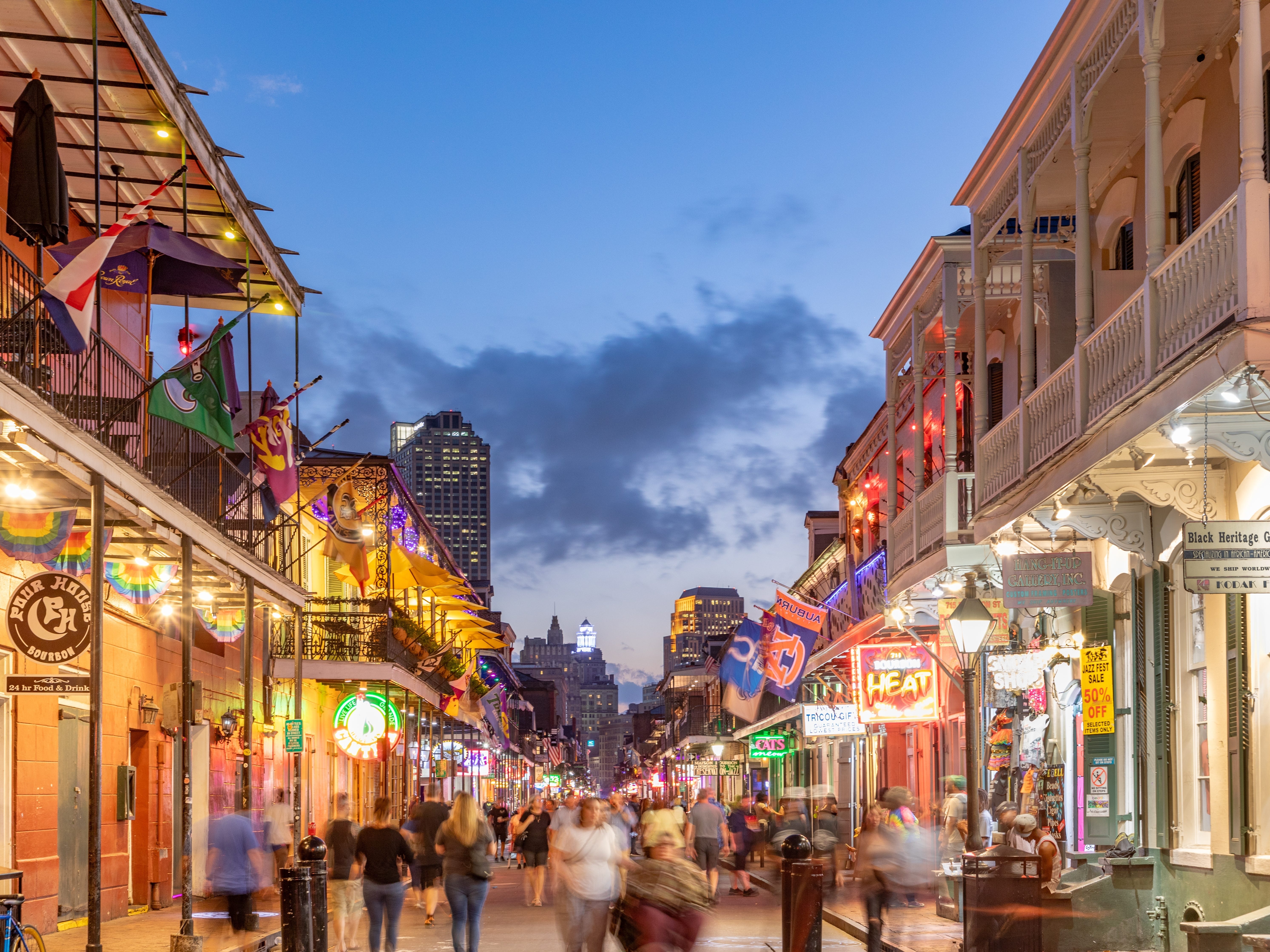 Nighttime in the French Quarter in New Orleans, Louisiana