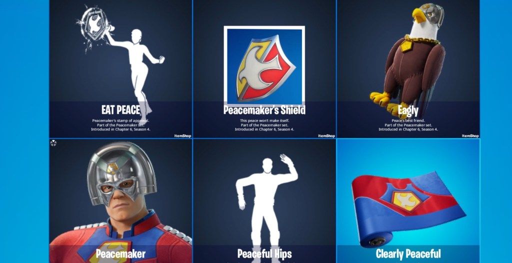 Peacemaker Fortnite Collaboration Items
