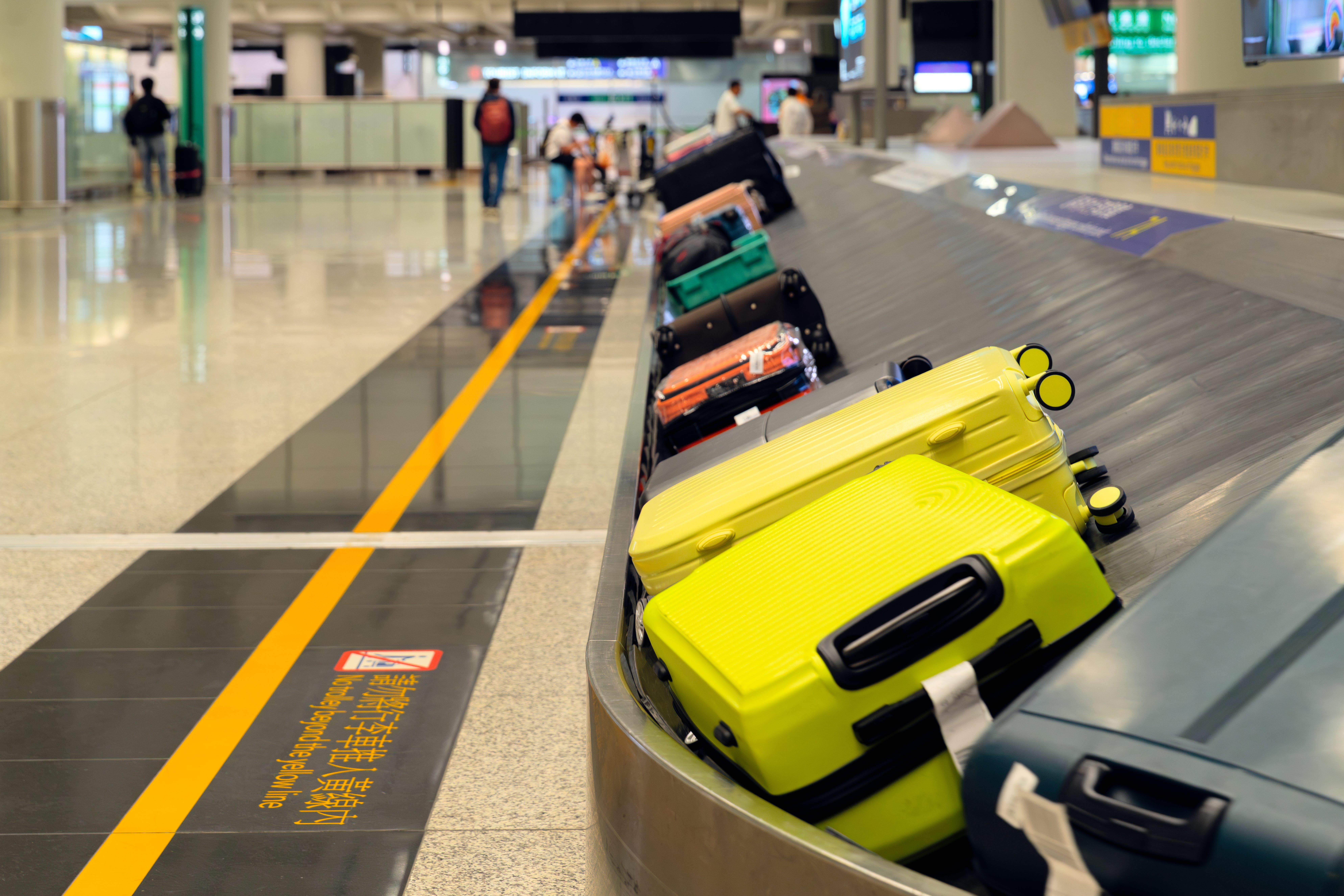 Luggage on conveyer belt