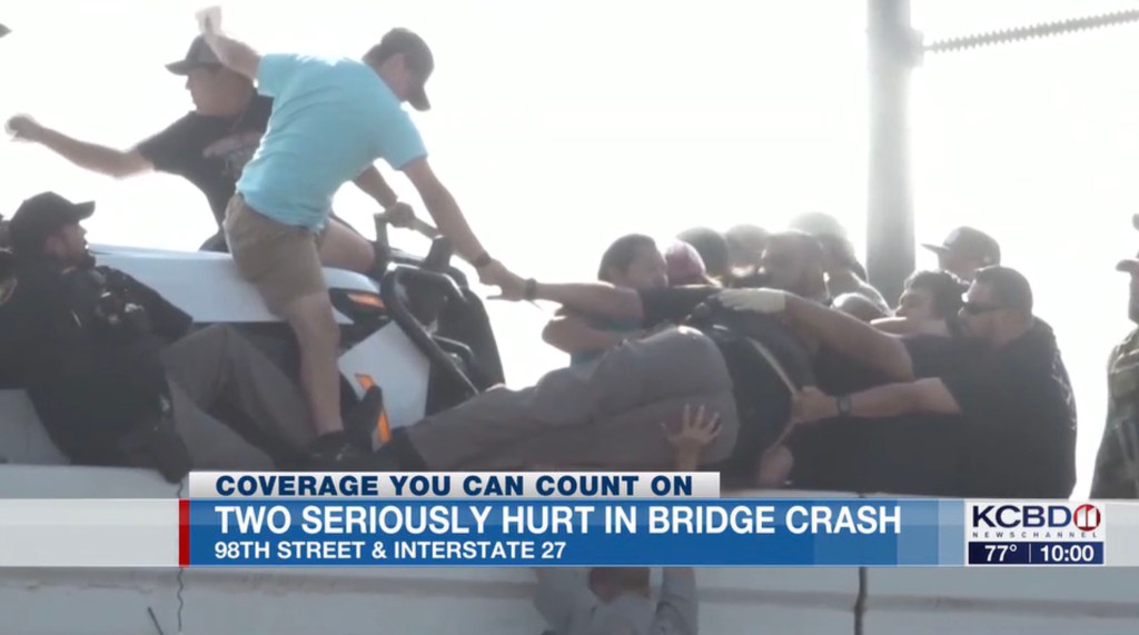 The deputy was pulled to safety by a group of good Samaritans.