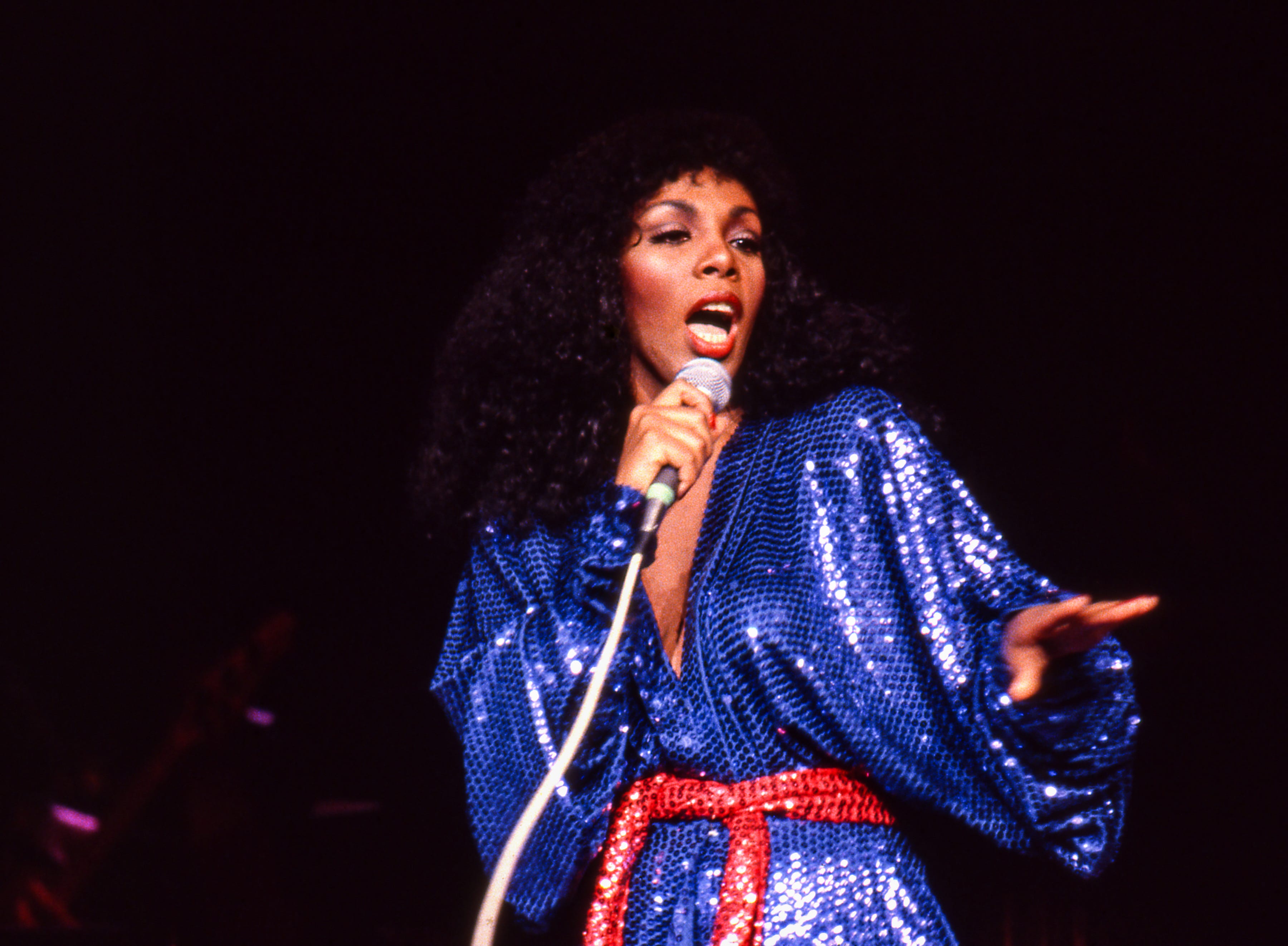 Donna Summer performs in 1979.
