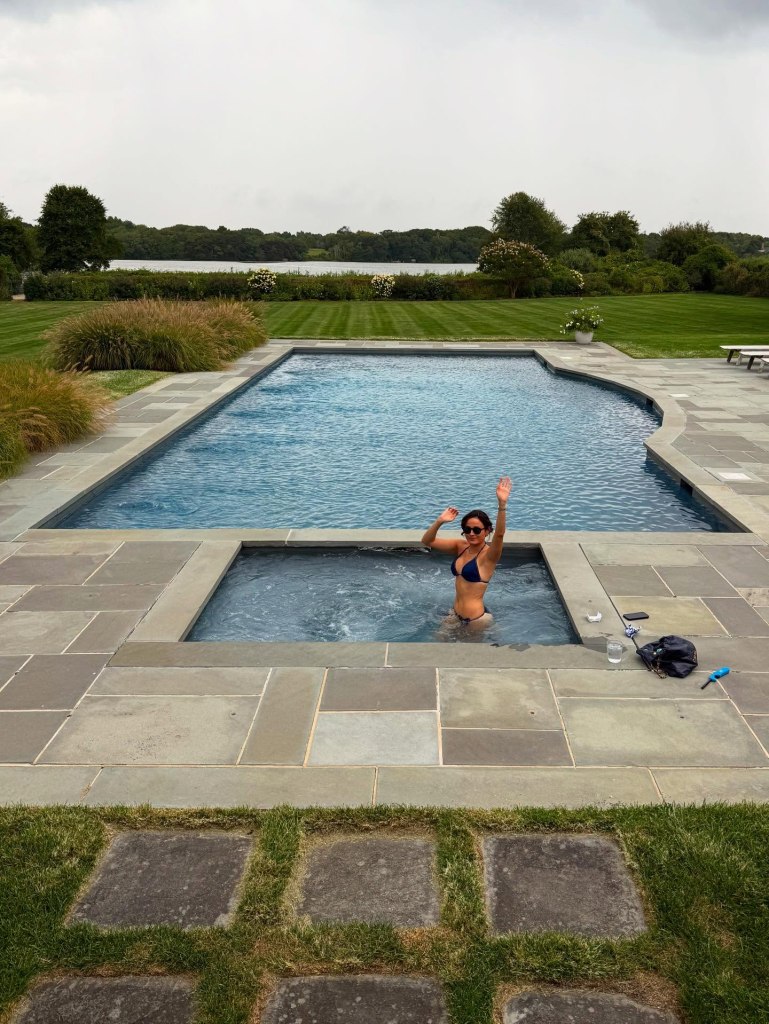 Chase Sui Wonders enjoys the last remains of summer while going for a swim.