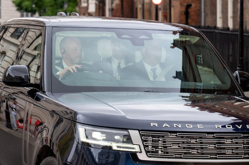 Prince Harry arrives at Clarence House on September 10, 2025 in London, England.