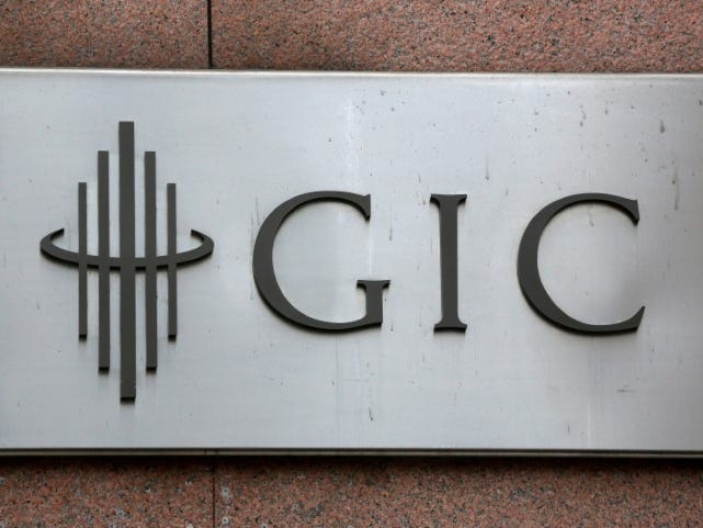 FILE PHOTO: The logo for Singapore sovereign wealth fund GIC Pte Ltd, is seen on a building in Singapore July 6, 2017.  REUTERS/Darren Whiteside/File Photo