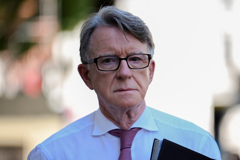 Peter Mandelson at emergency Cobra meeting.
