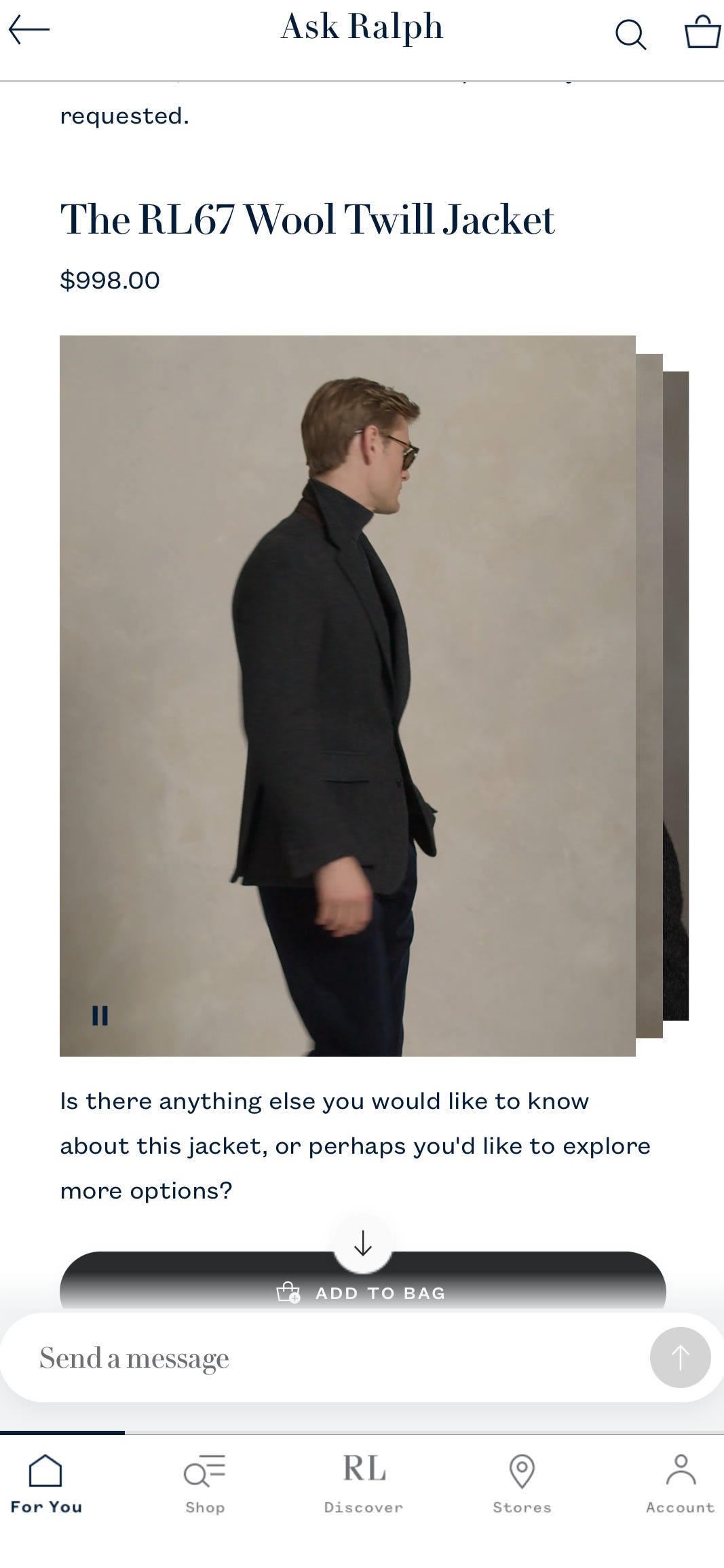 Wool twill jacket
