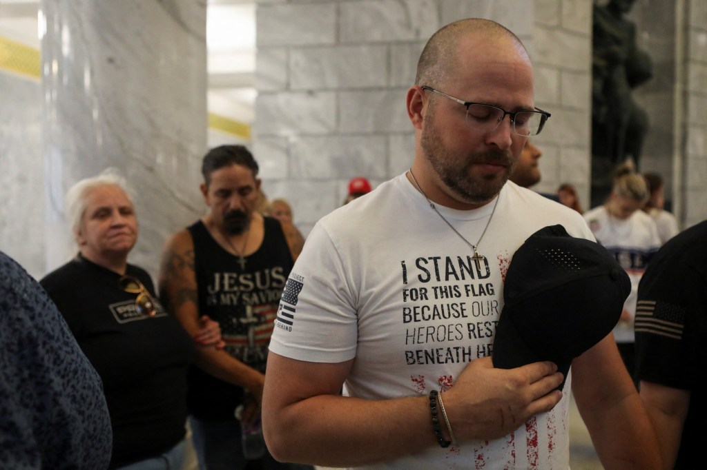 Mourners attend a vigil for Charlie Kirk at the Utah State Capitol in Salt Lake City, Utah on Sept. 10, 2025.