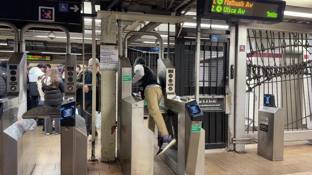 New Subway turnstyles at the Brooklyn bridge subway station.