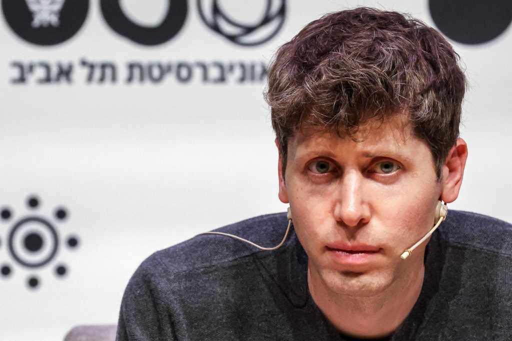 Sam Altman, CEO of OpenAI, speaking at a conference.