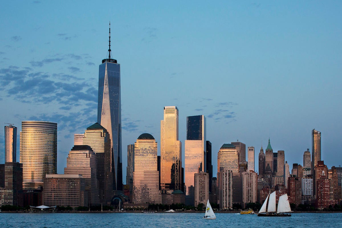New World Trade Center Tower In this June 7, 2018 photo, One World Trade Center towers over its neighbors, including 3 World Trade Center, center, an 80-story office building in New York.