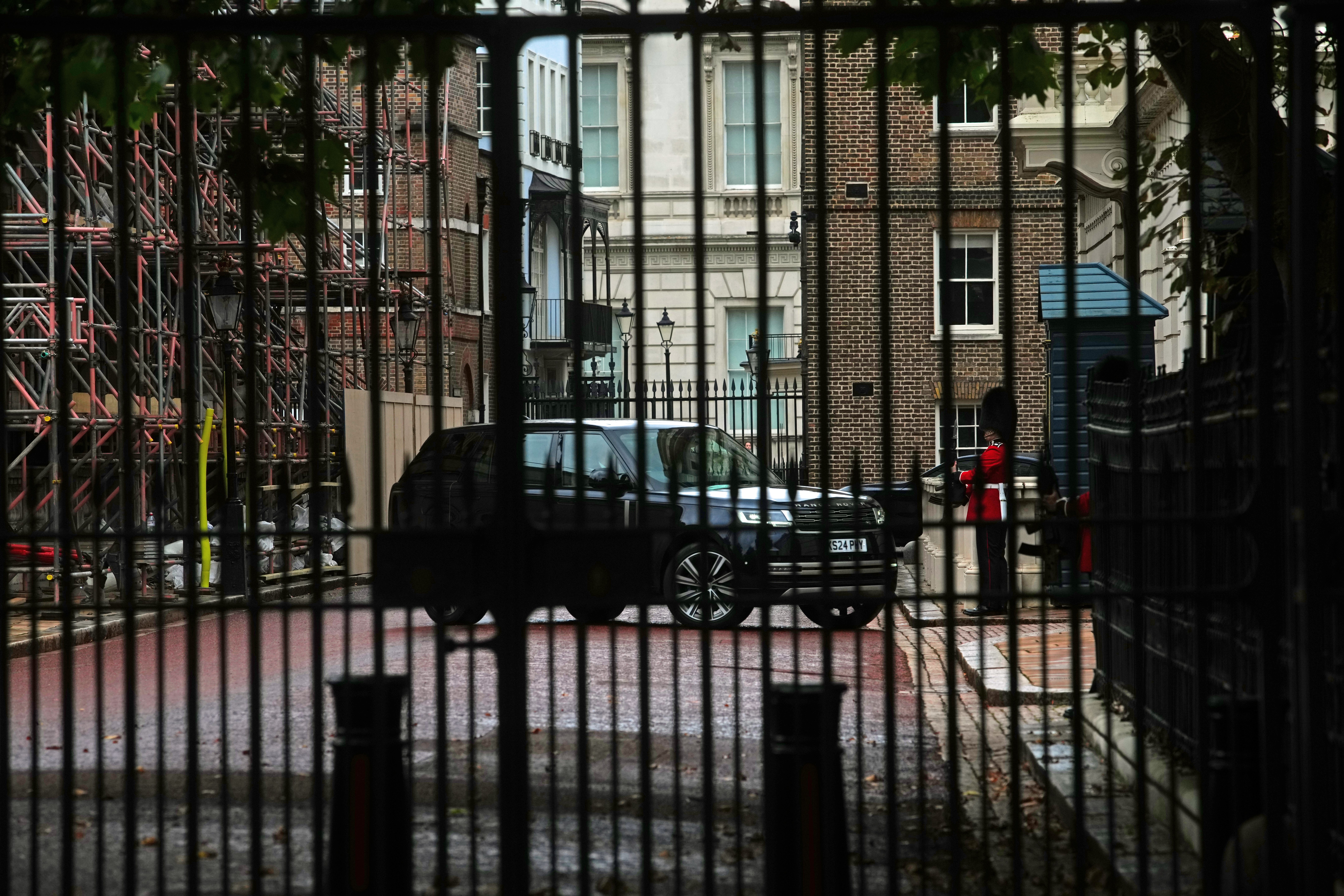 A car carrying the Duke of Sussex arrives at Clarence House, London, where it is understood he had a private tea with his father King Charles III. Picture date: Wednesday September 10, 2025.