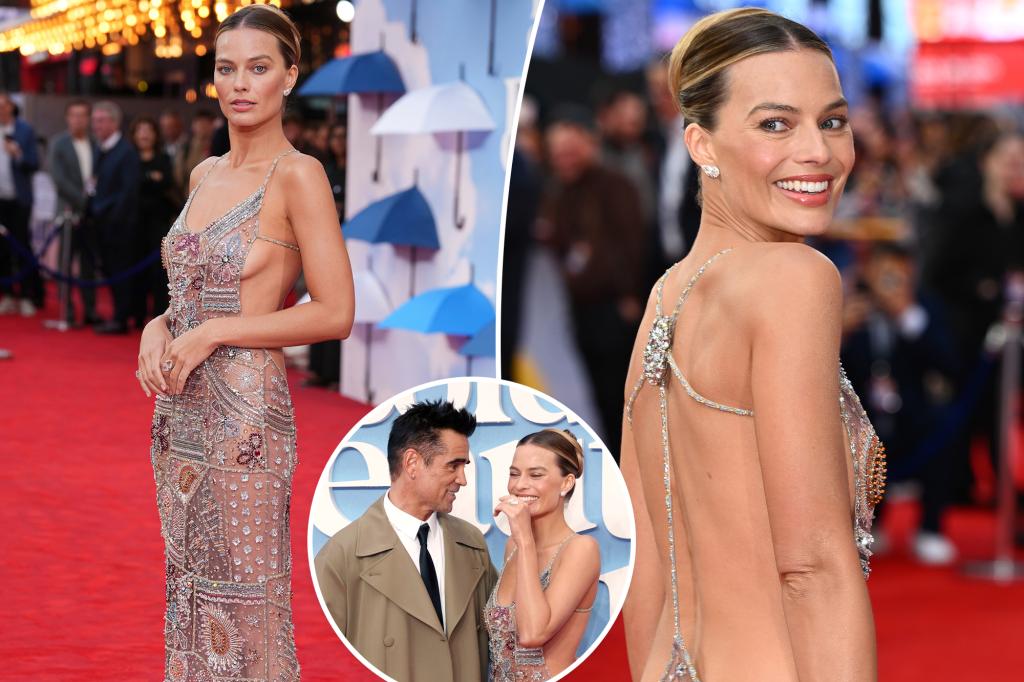 Margot Robbie dazzles in barely-there bejeweled dress at ‘Big Bold Beautiful Journey’ London premiere