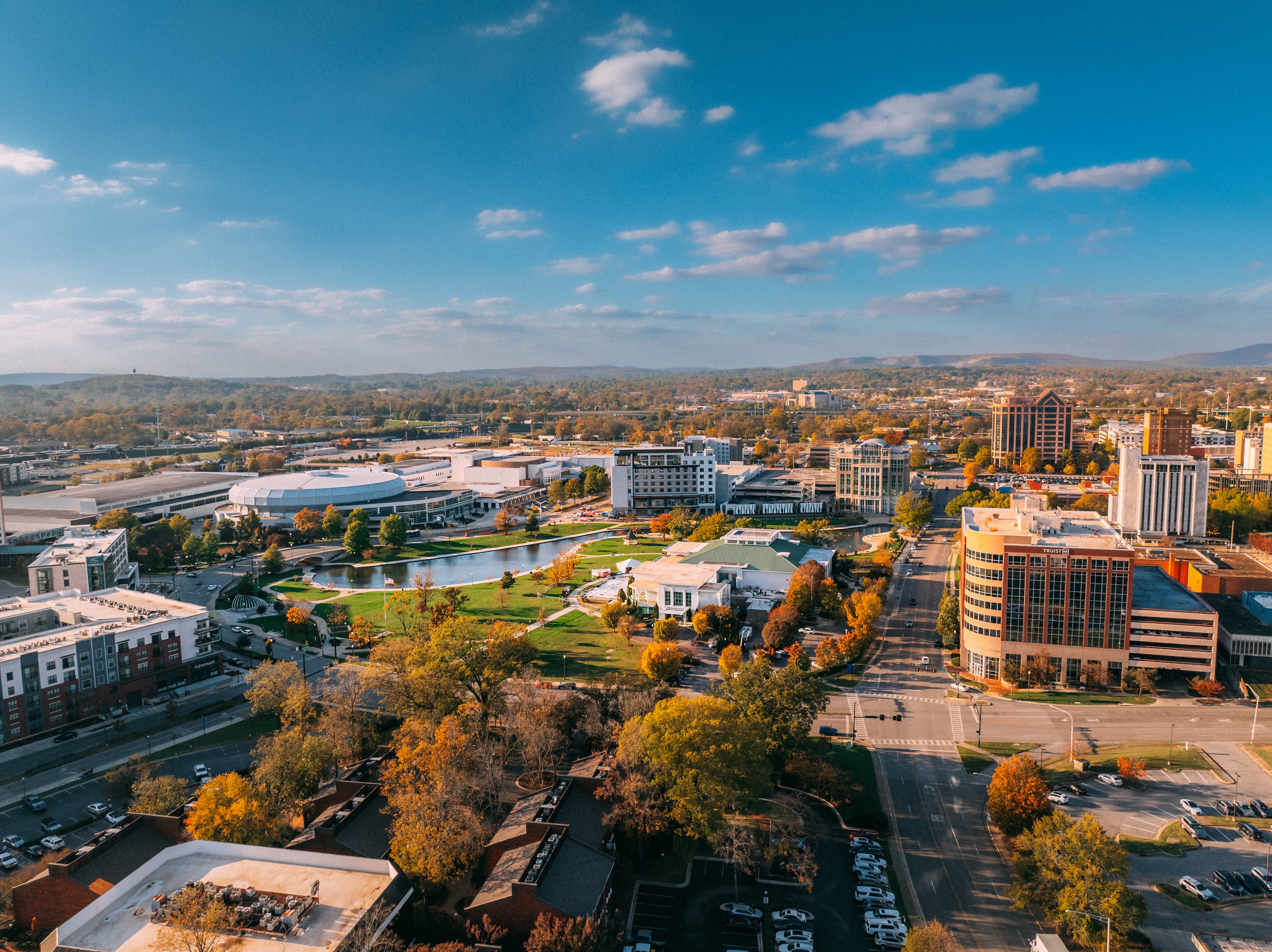 An aerial view of Huntsville, Alabama.