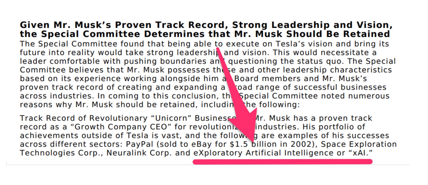A screenshot of Tesla's Septmber 5, 2025 proxy statement, with the phrase 