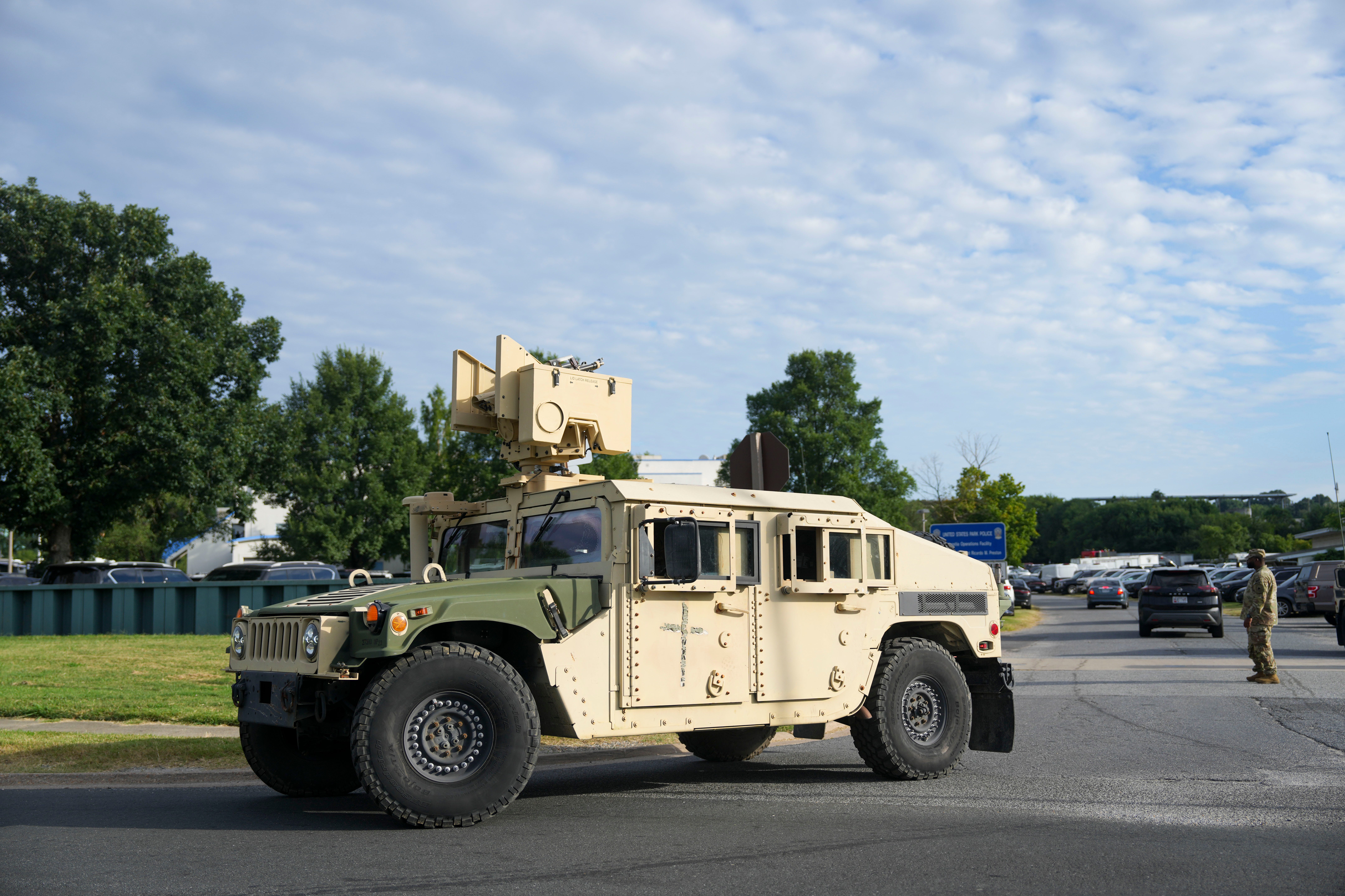 A military Humvee is pictured