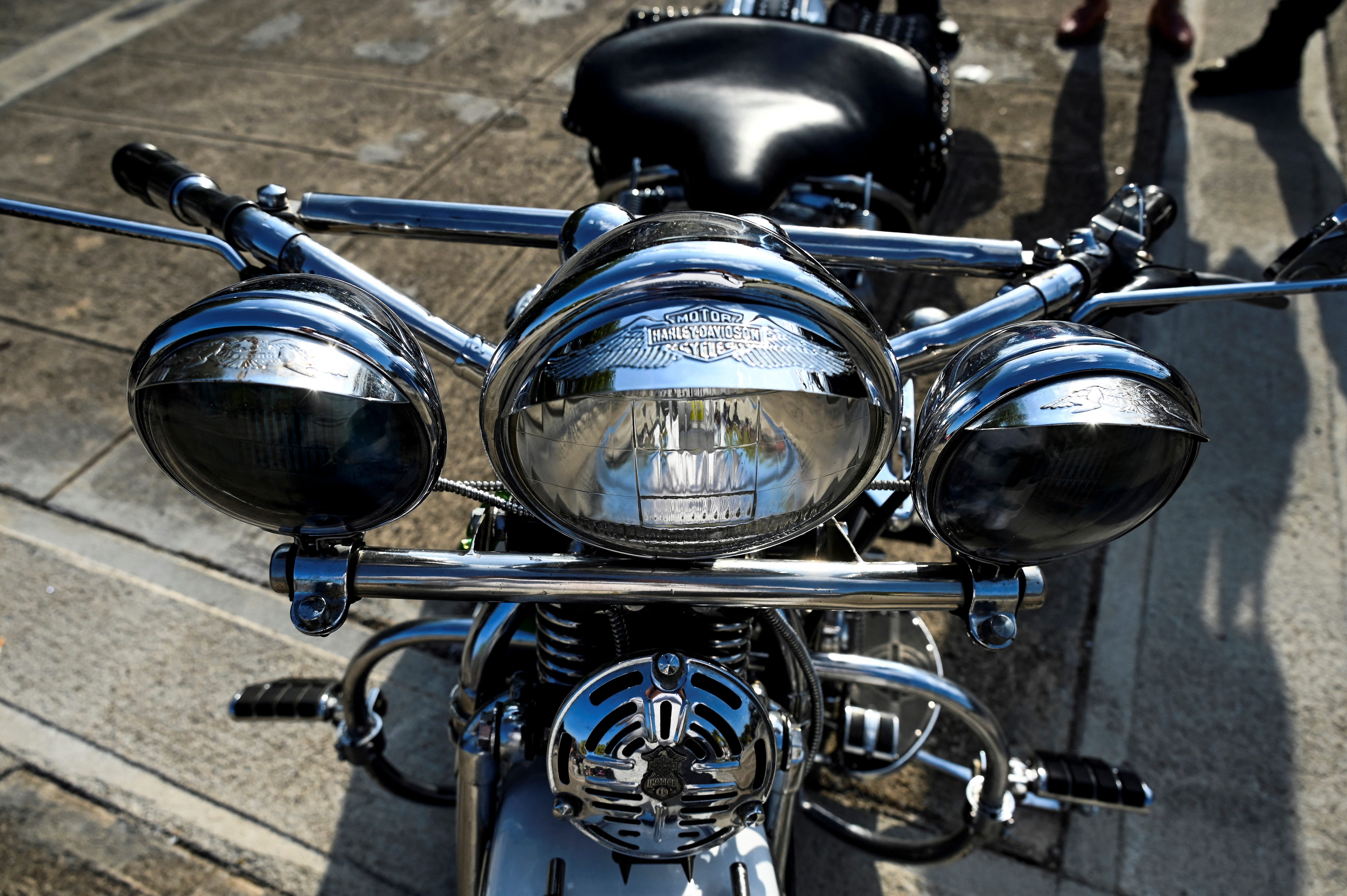 A motorcycle is pictured.