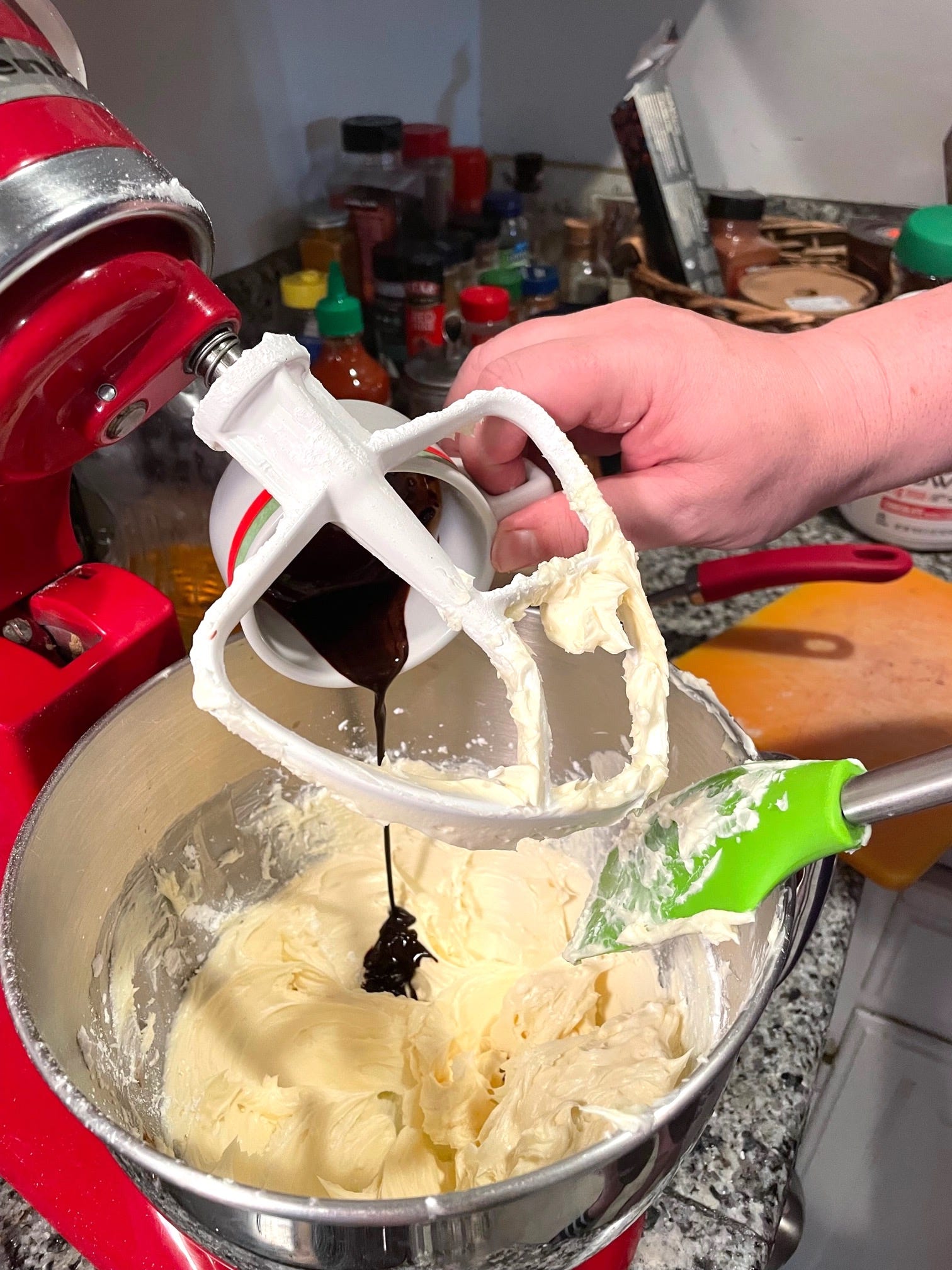 Making frosting for Ina Garten Beatty's Chocolate Cake
