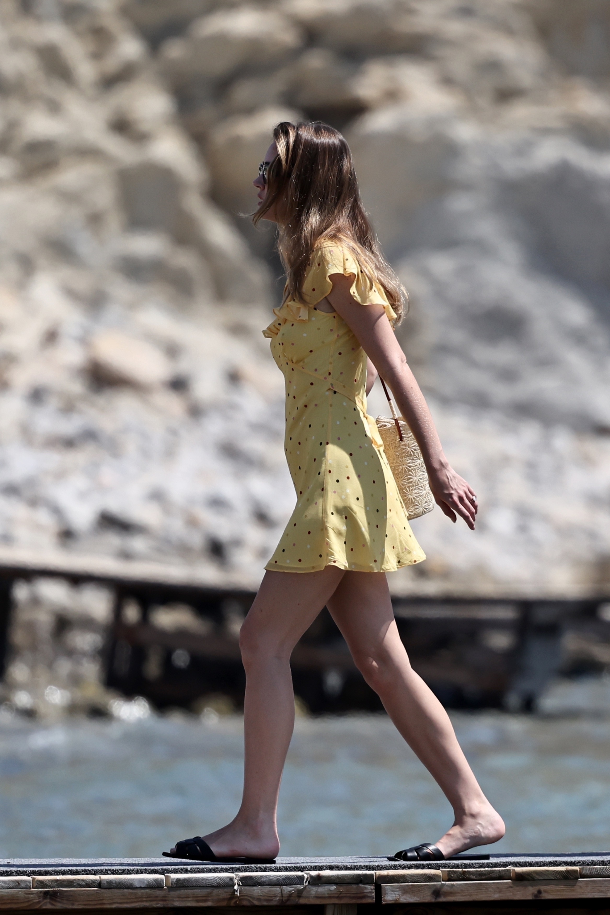 Gabriella Brooks with a diamond ring in Ibiza, Spain.