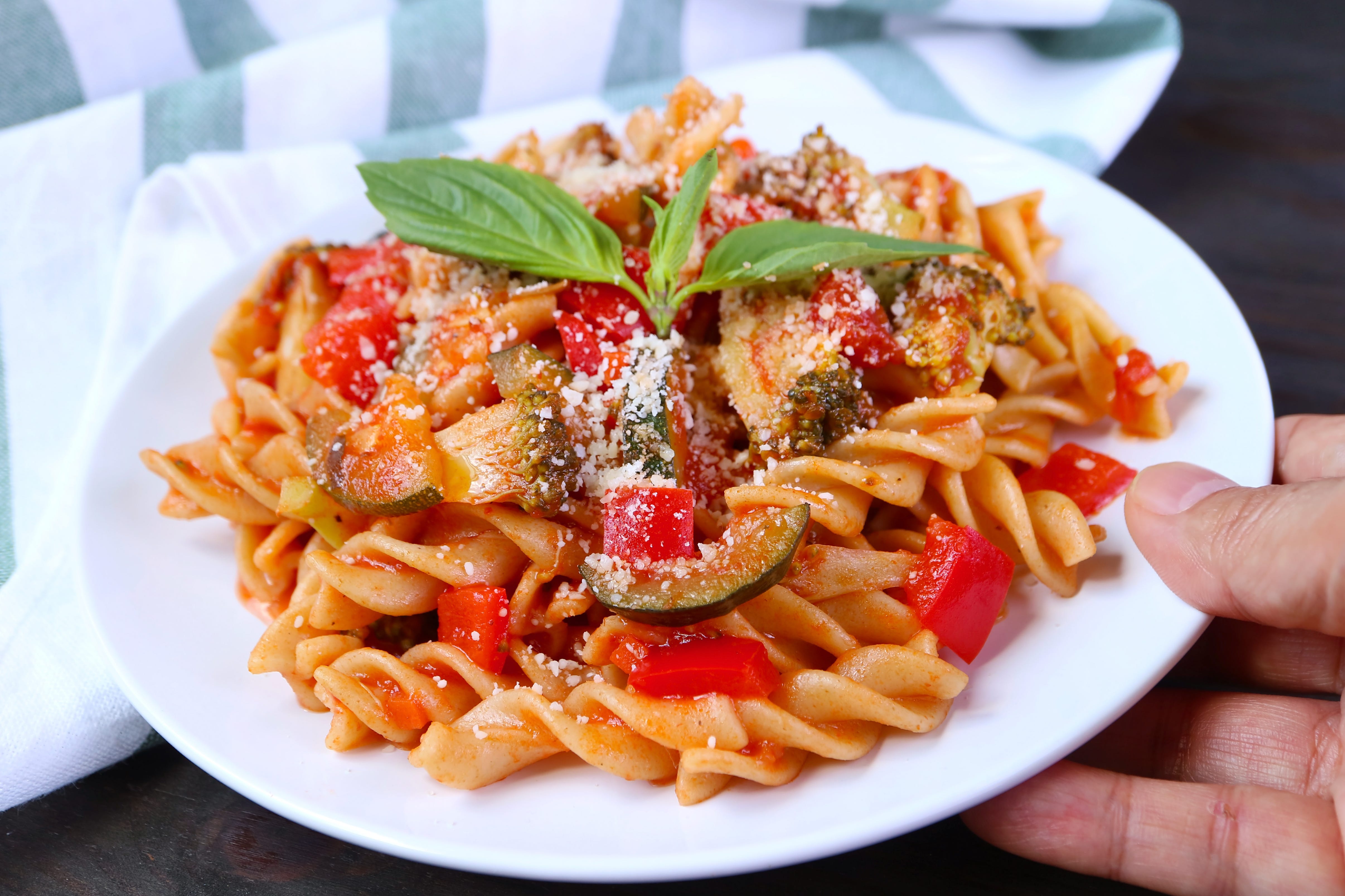 Plate of pasta.