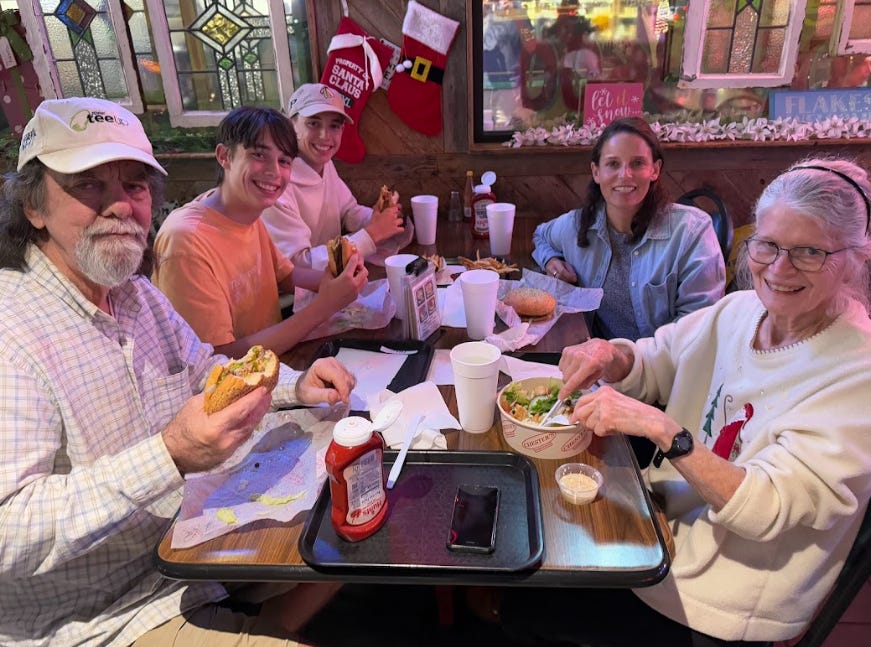 Family having dinner in Texas