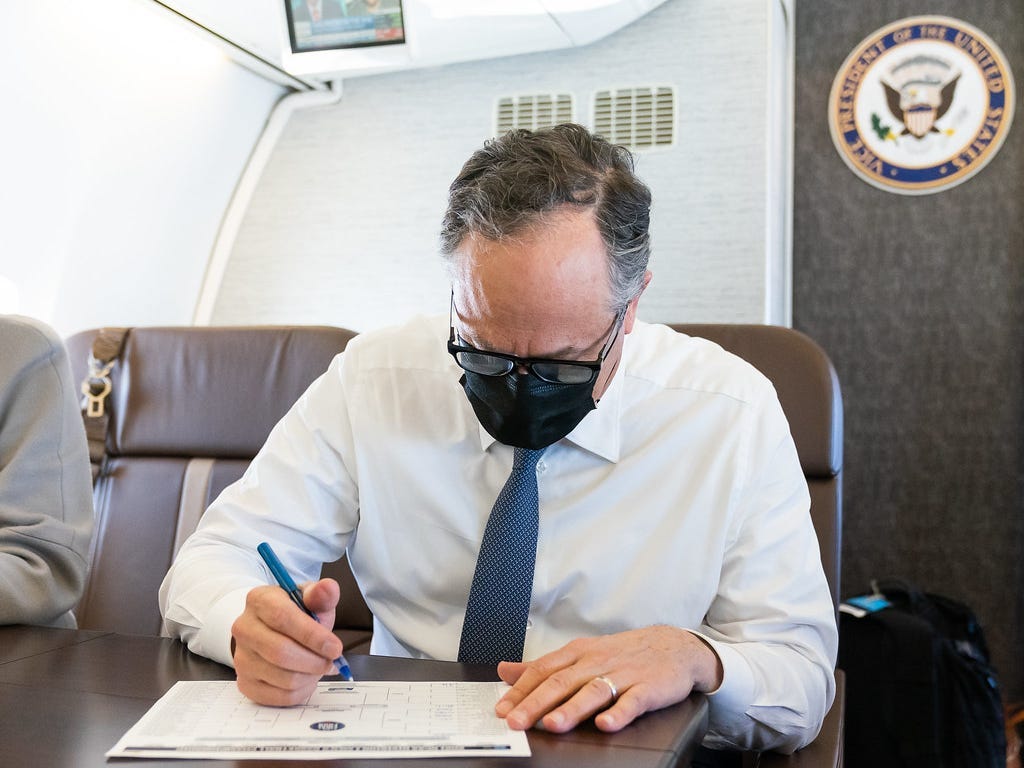 Doug Emhoff on Air Force Two